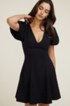 Flared Puff Sleeve Mini Dress